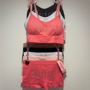 Juicy Couture Matching Bralette and Shorts Set - Size Medium